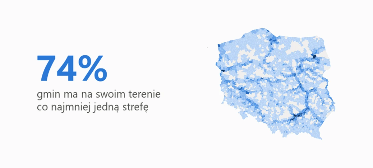 Kartogram zagrożenia powodziowego gmin w Polsce